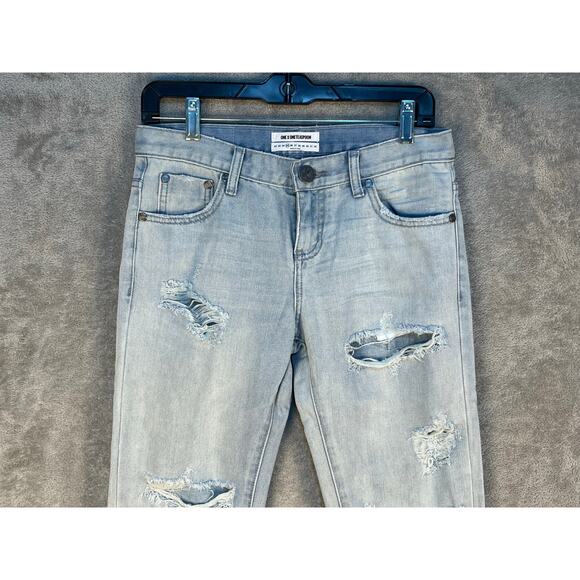 One Teaspoon Jeans Size 25 Awesome Baggies Cropped Distressed Free Love NWT - Picture 5 of 13